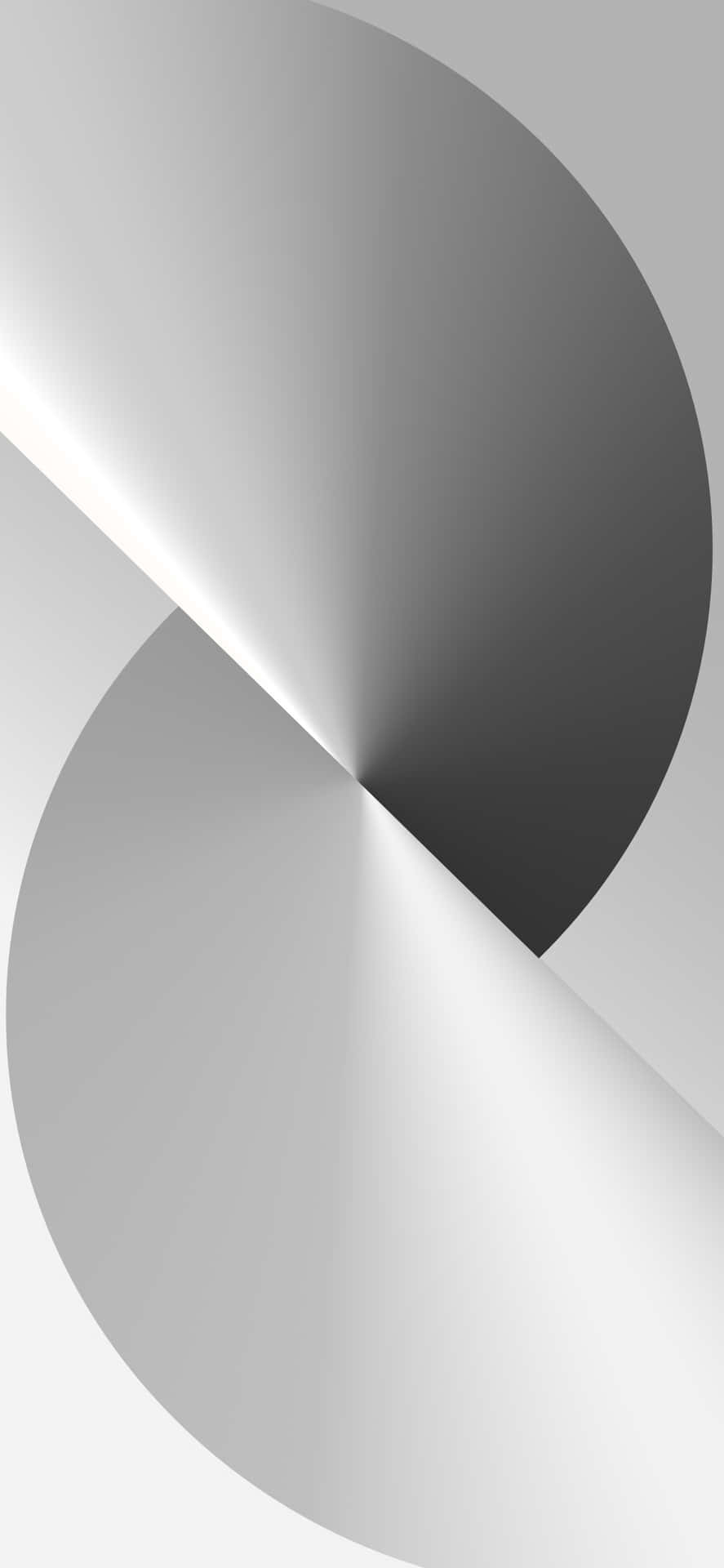 Black And Silver Hlaf Sliced Circle Background