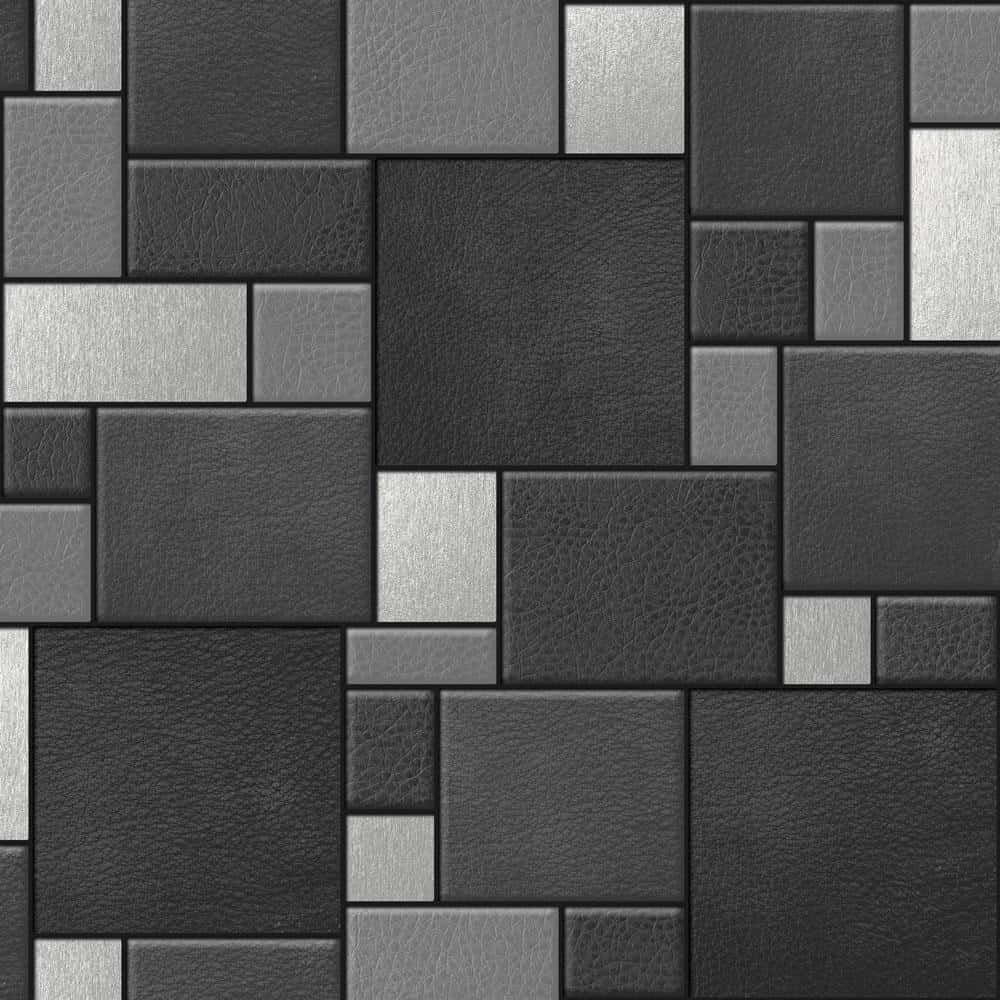 Black And Silver Leather Tile Background Background