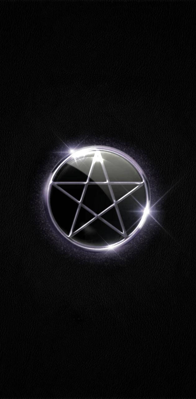 Black And Silver Pentagram Background