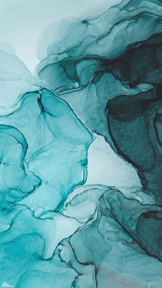 Black And Teal Marble Liquid Background