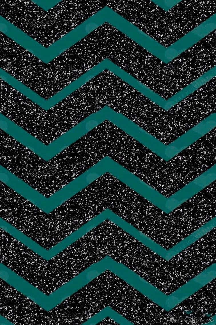 Black And Teal Zigzag Pattern Background