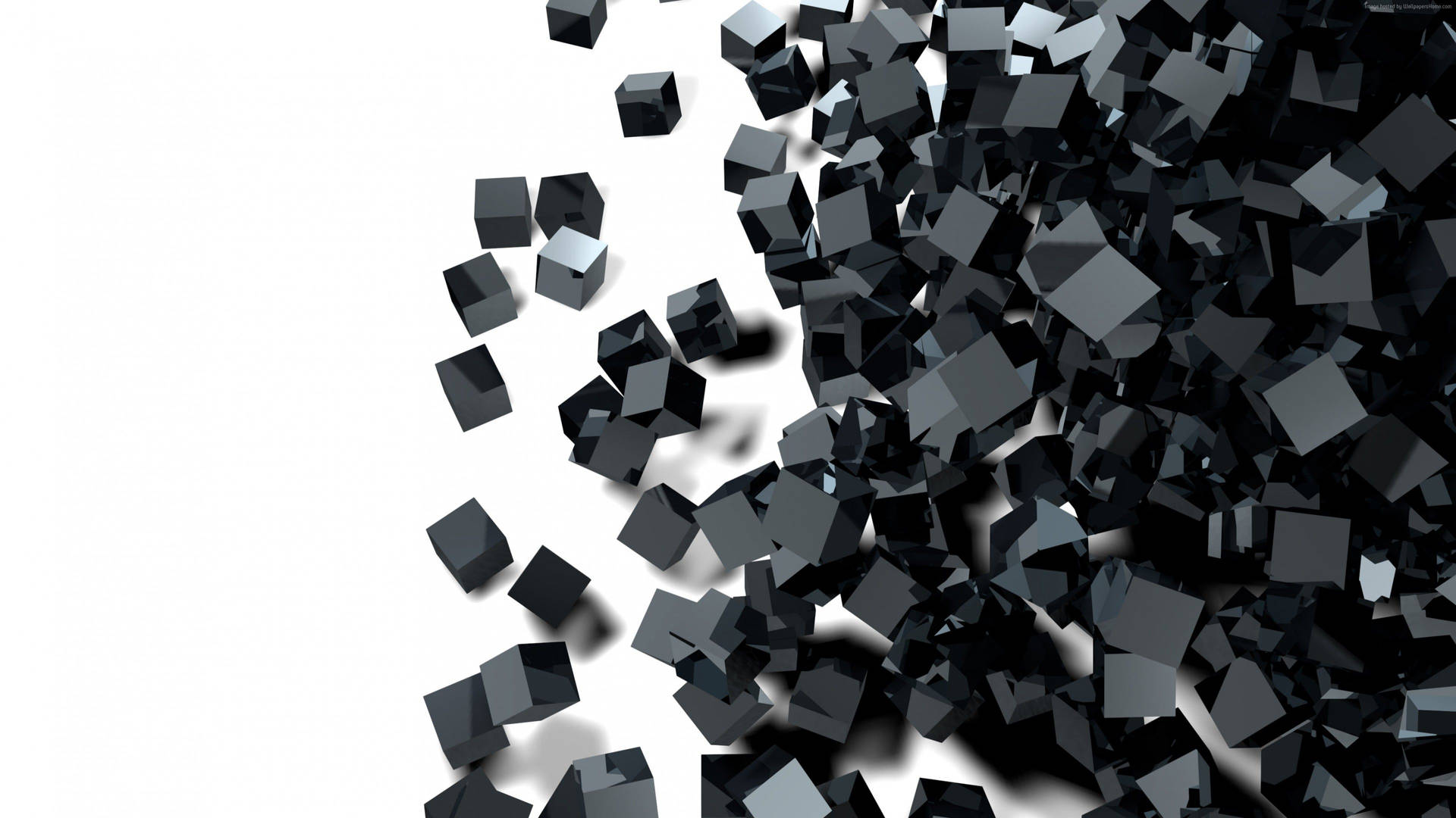Black And White Abstract Cubes Background