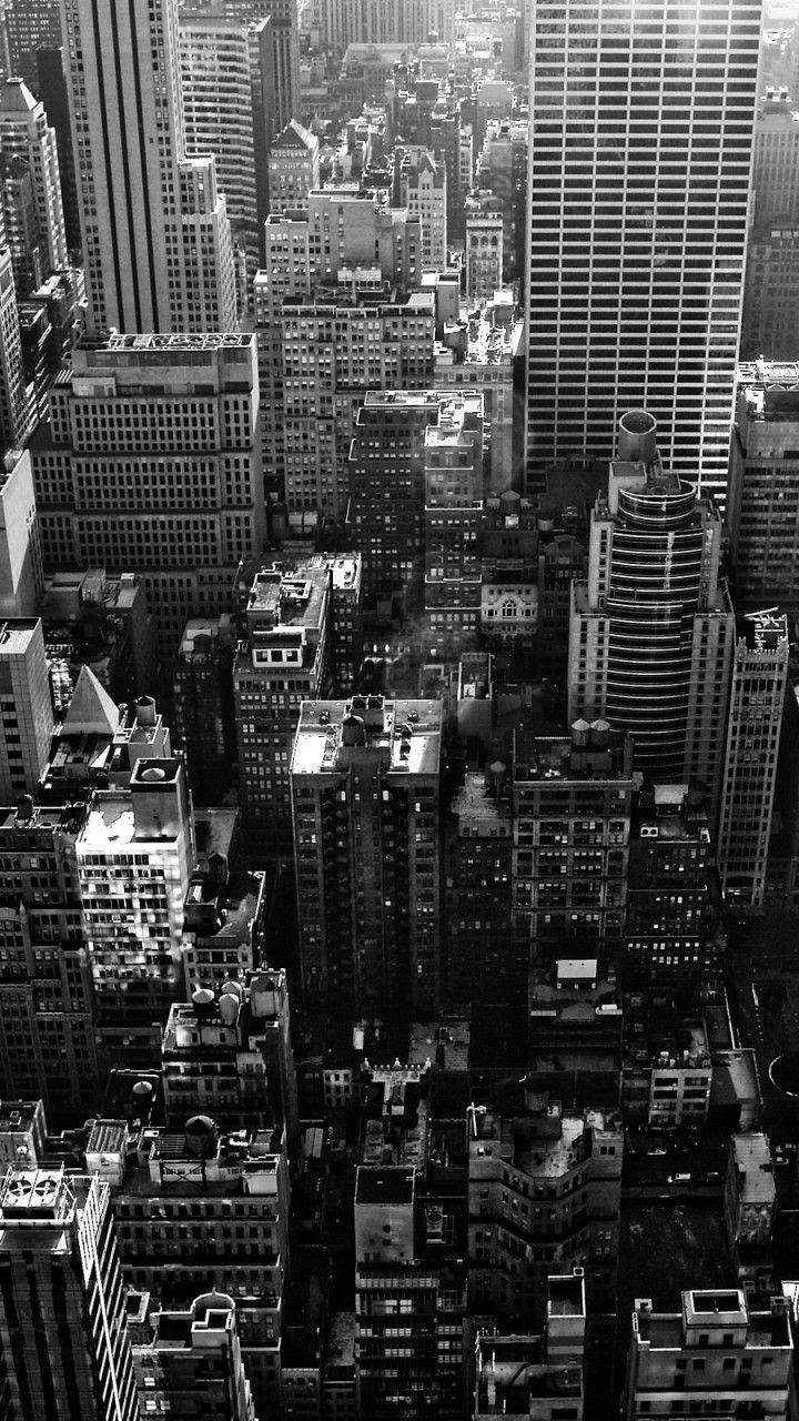 Black And White Aerial New York Iphone