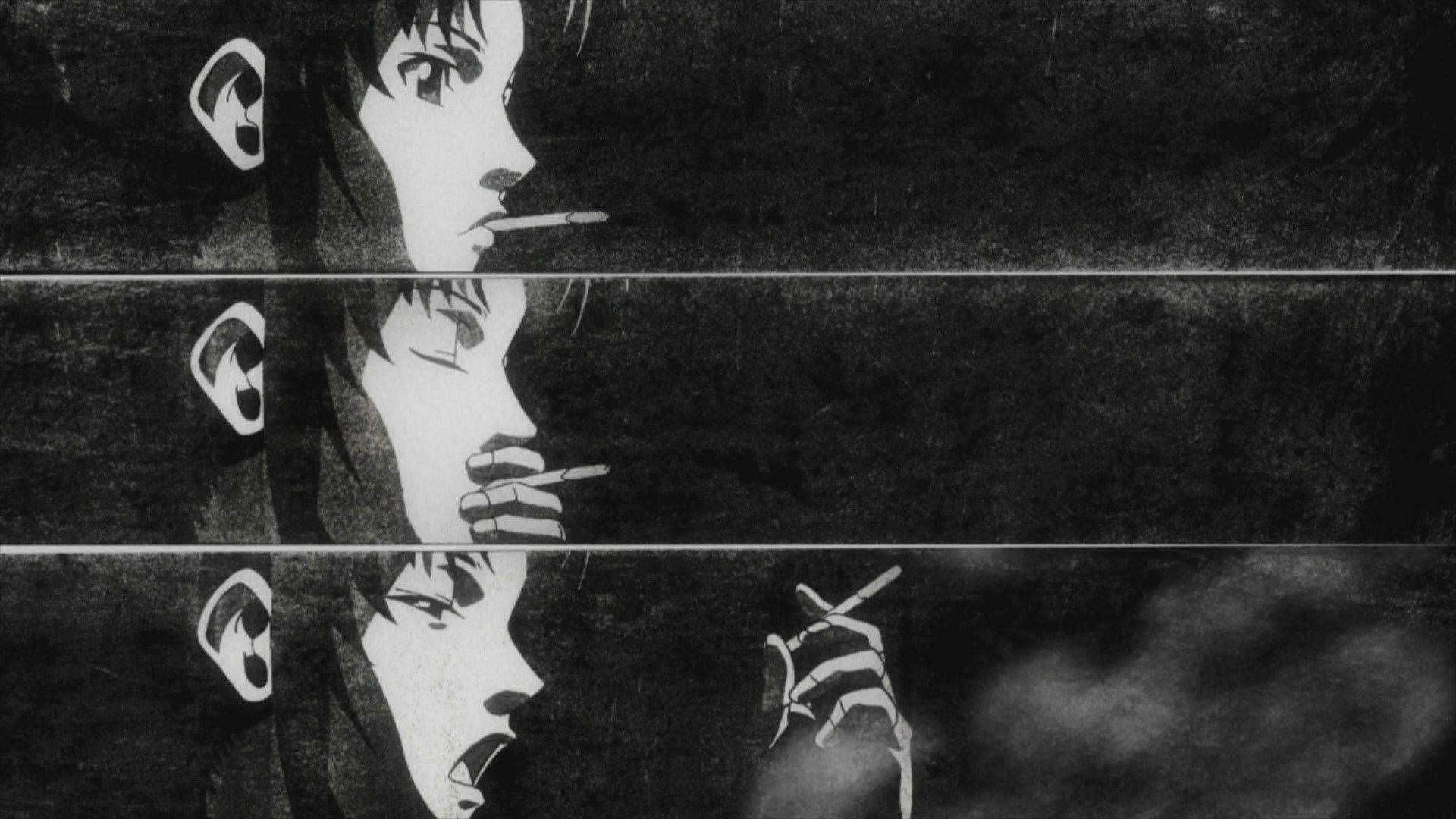Black And White Aesthetic Animé Character Background
