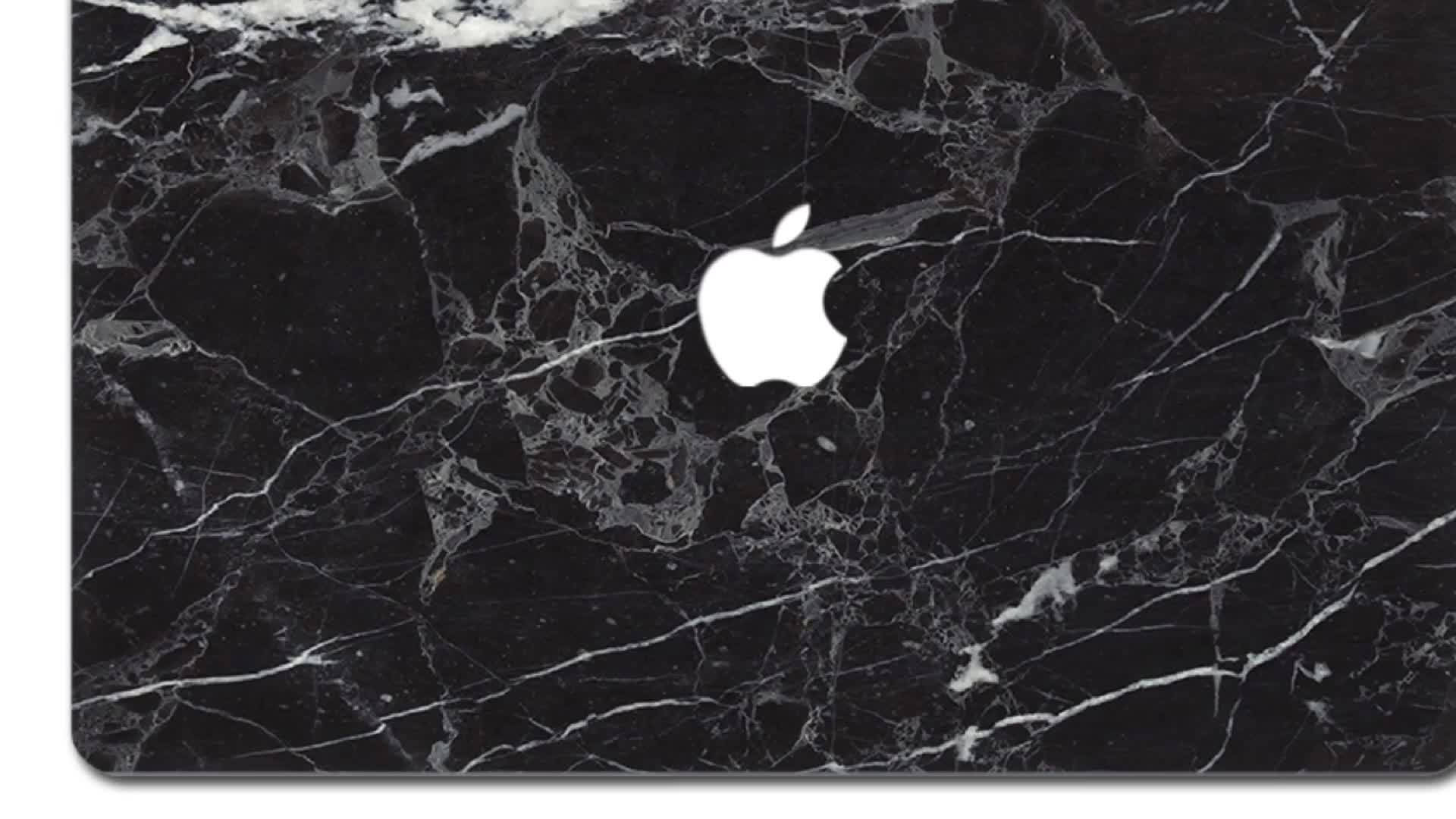 Black And White Aesthetic Apple Logo On Marble Background