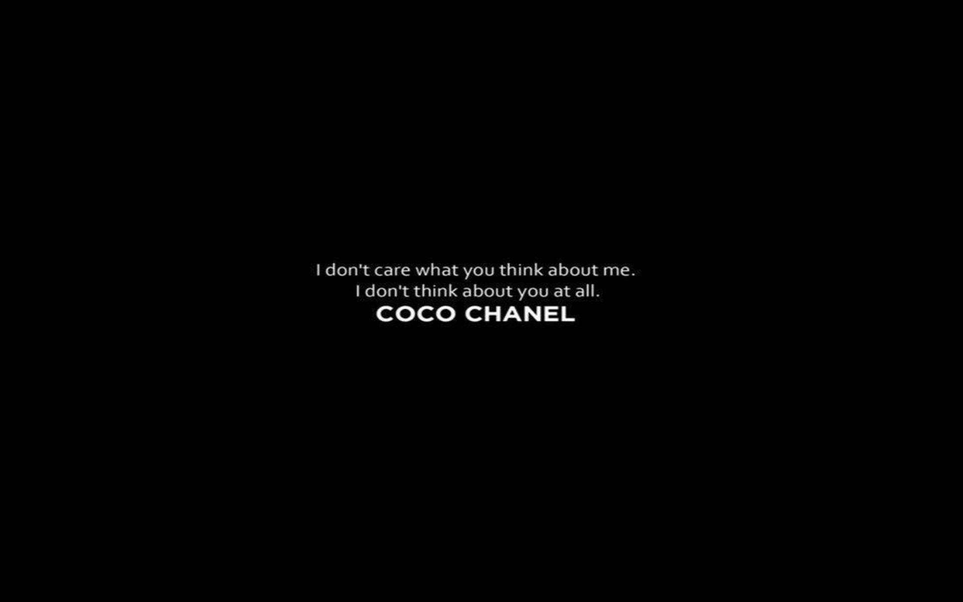 Black And White Aesthetic Coco Chanel Quote Background