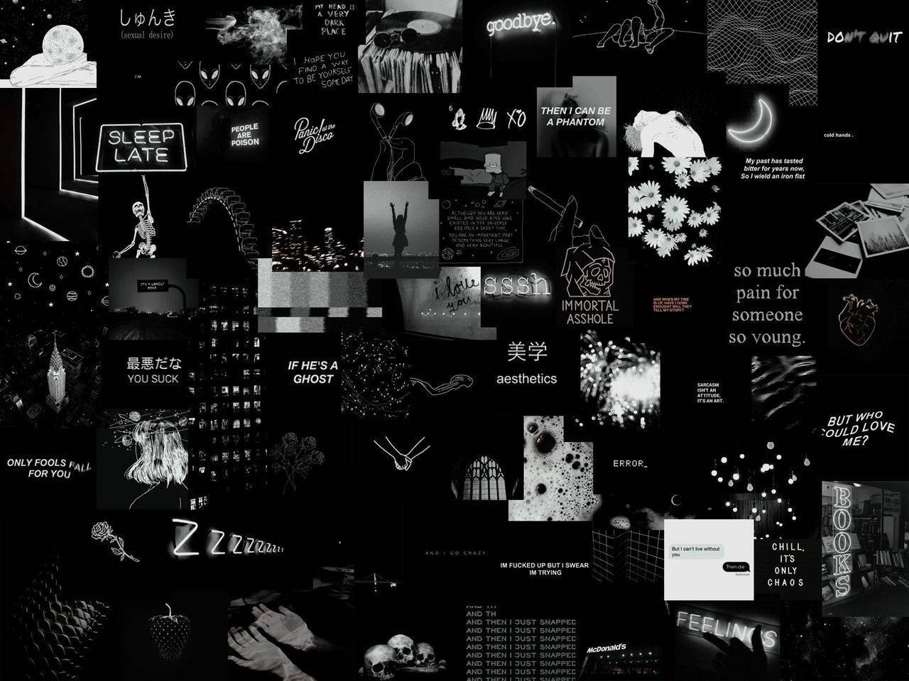 Black And White Aesthetic Collage Background