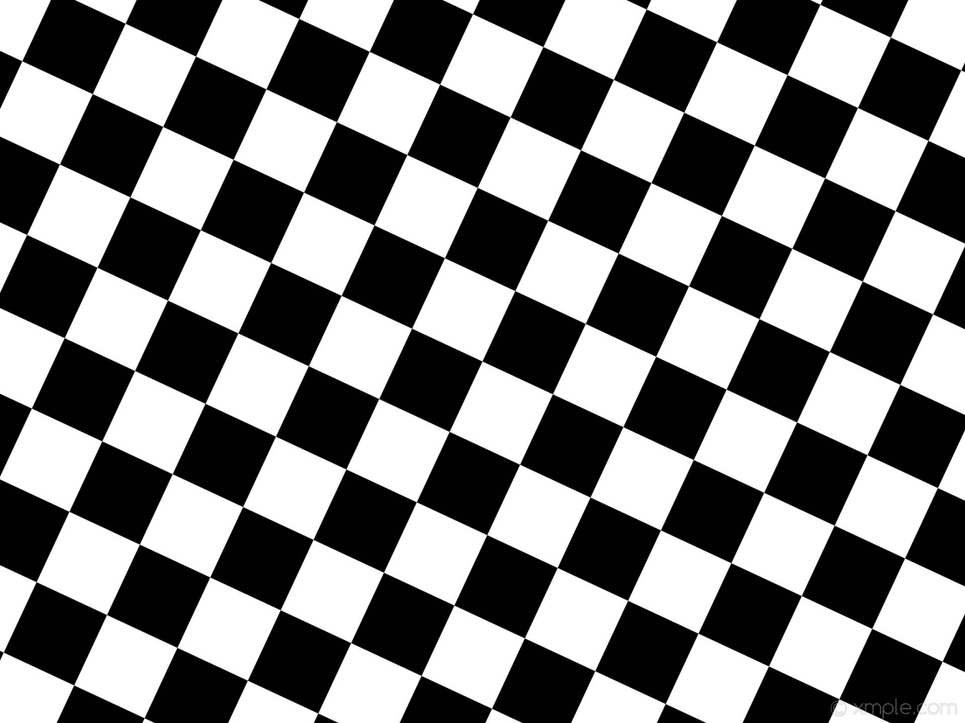 Black And White Aesthetic Diagonal Checkered Pattern Background