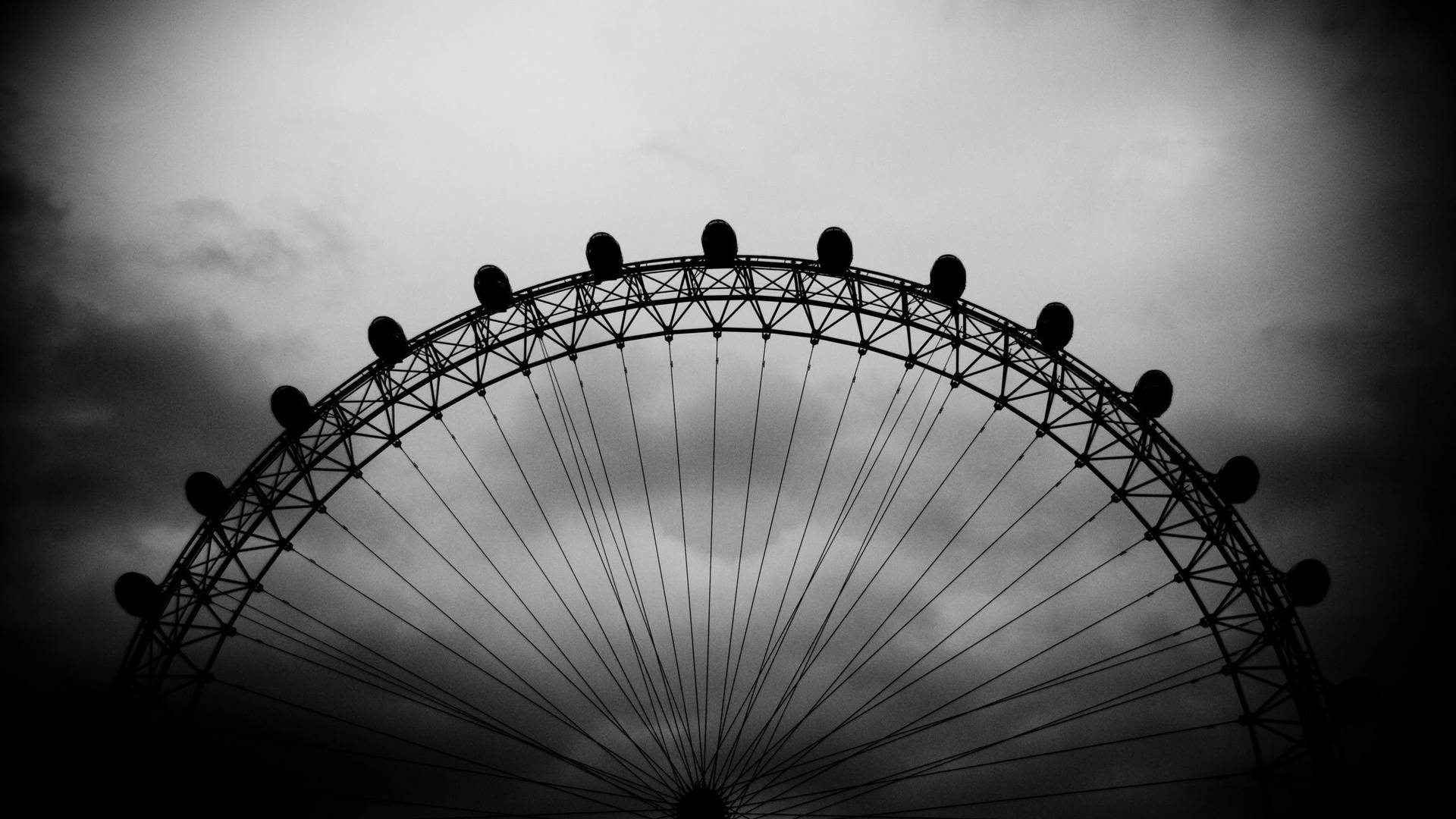 Black And White Aesthetic Ferris Wheel Background