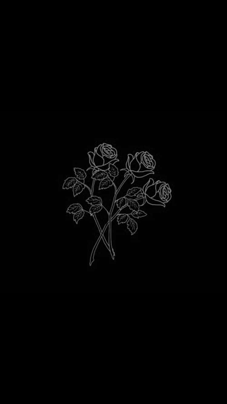 Black And White Aesthetic Flower 750 X 1334 Background