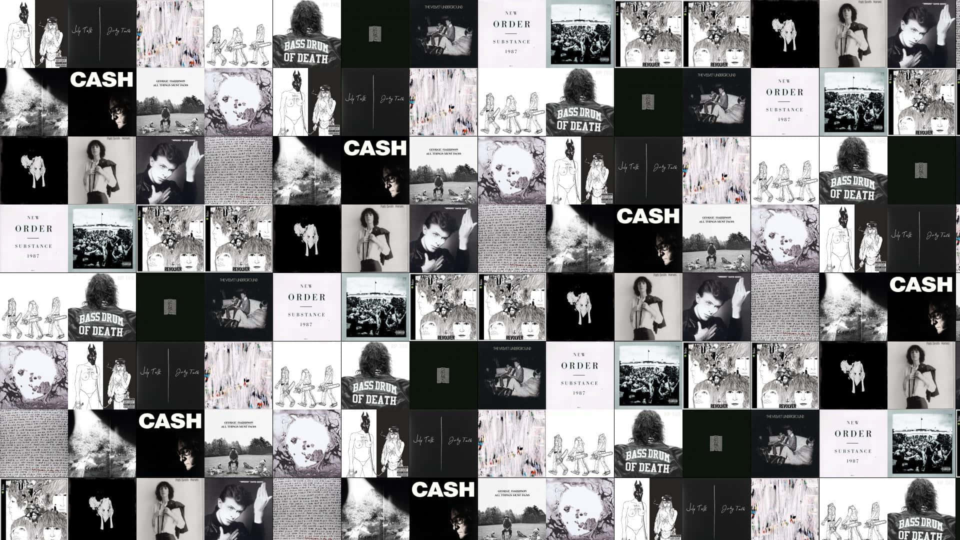 Black And White Aesthetic Laptop Collage Background