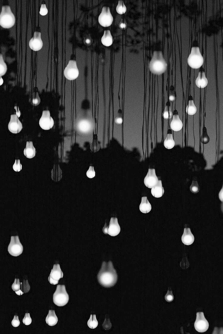 Black And White Aesthetic Numerous Lightbulbs Background