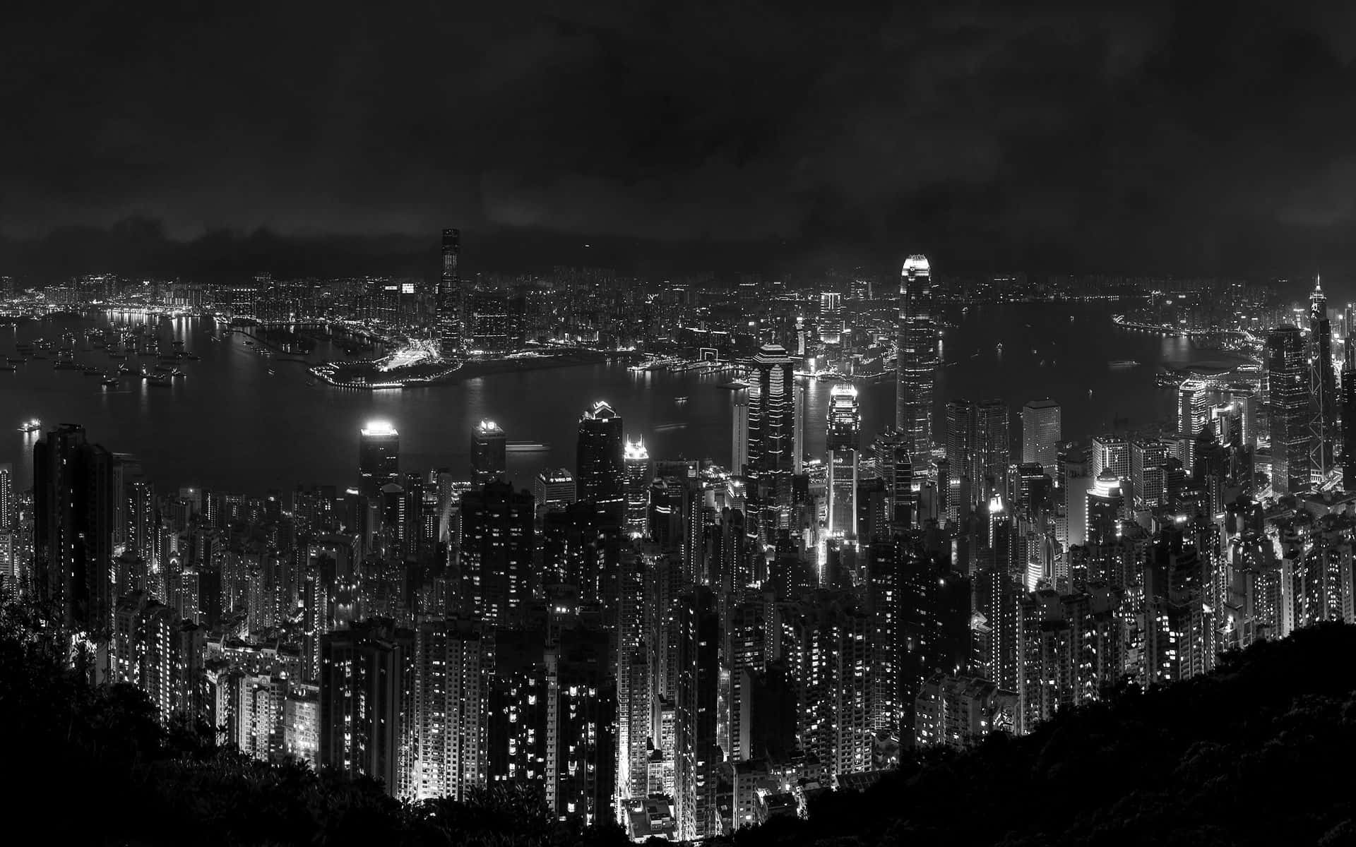 Black And White Aesthetic Pc Night City Background