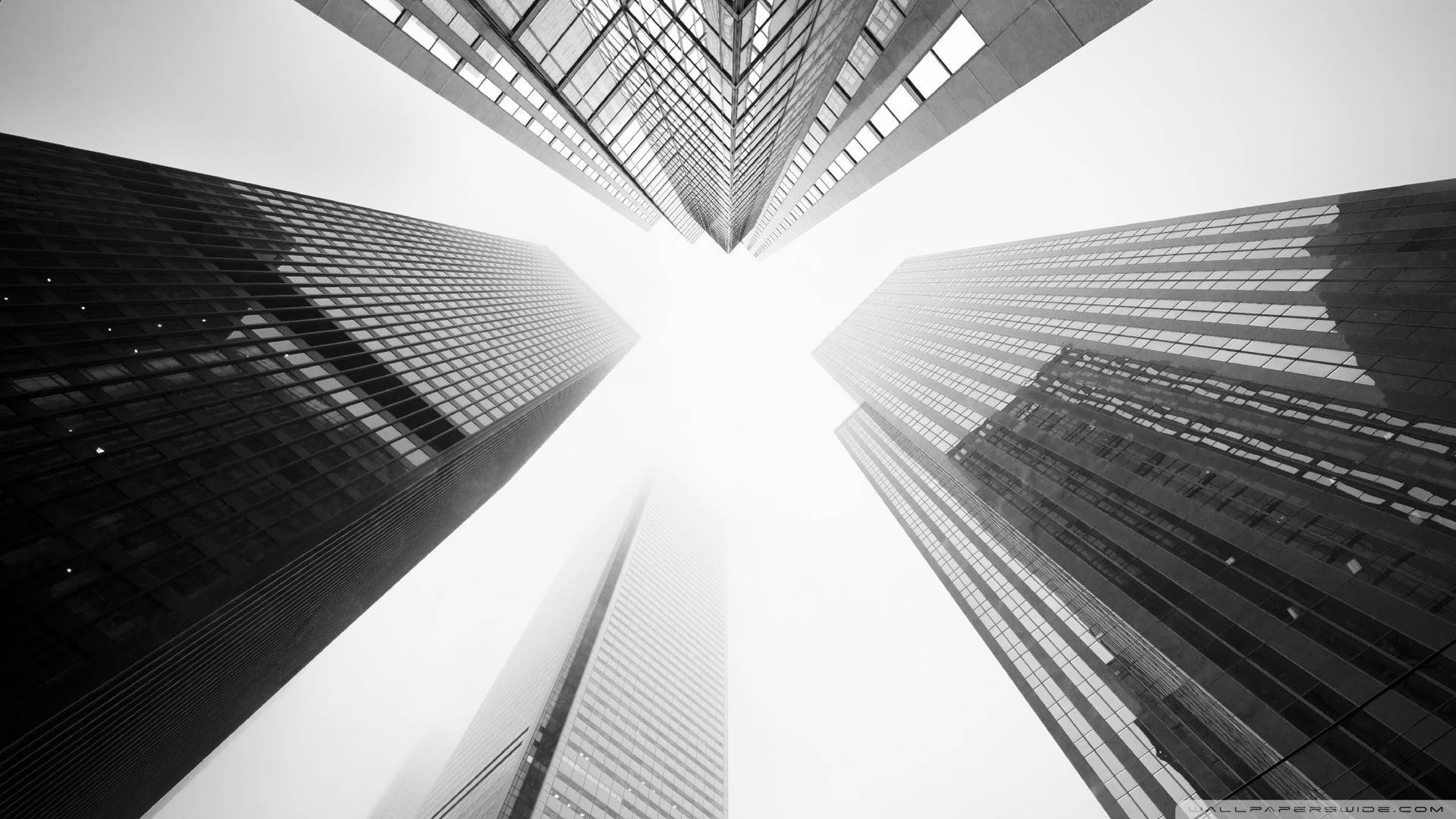 Black And White Aesthetic Towering Buildings Background