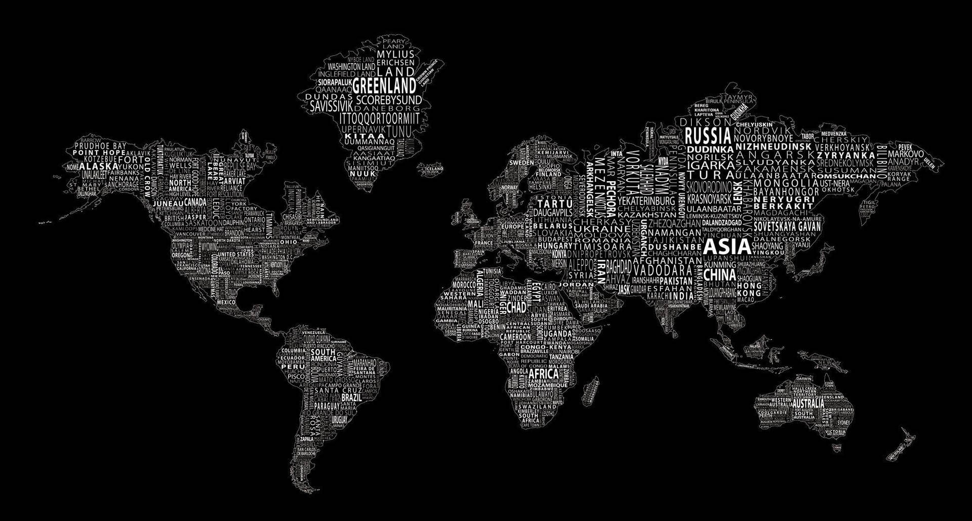 Black And White Aesthetic Word Map Background