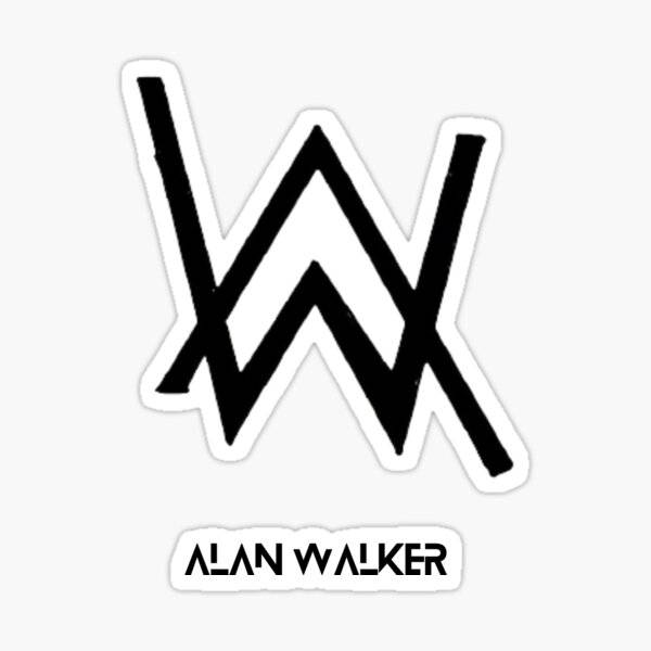 Black And White Alan Walker Logo And Name Background