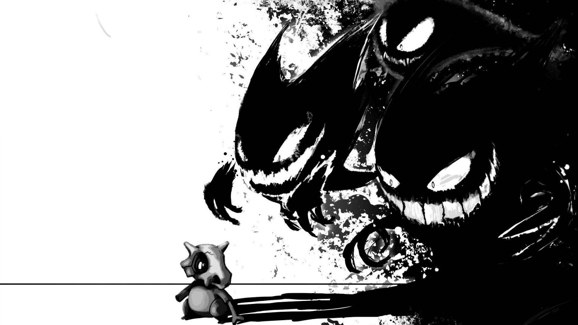 Black And White Anime Aesthetic Monsters Background