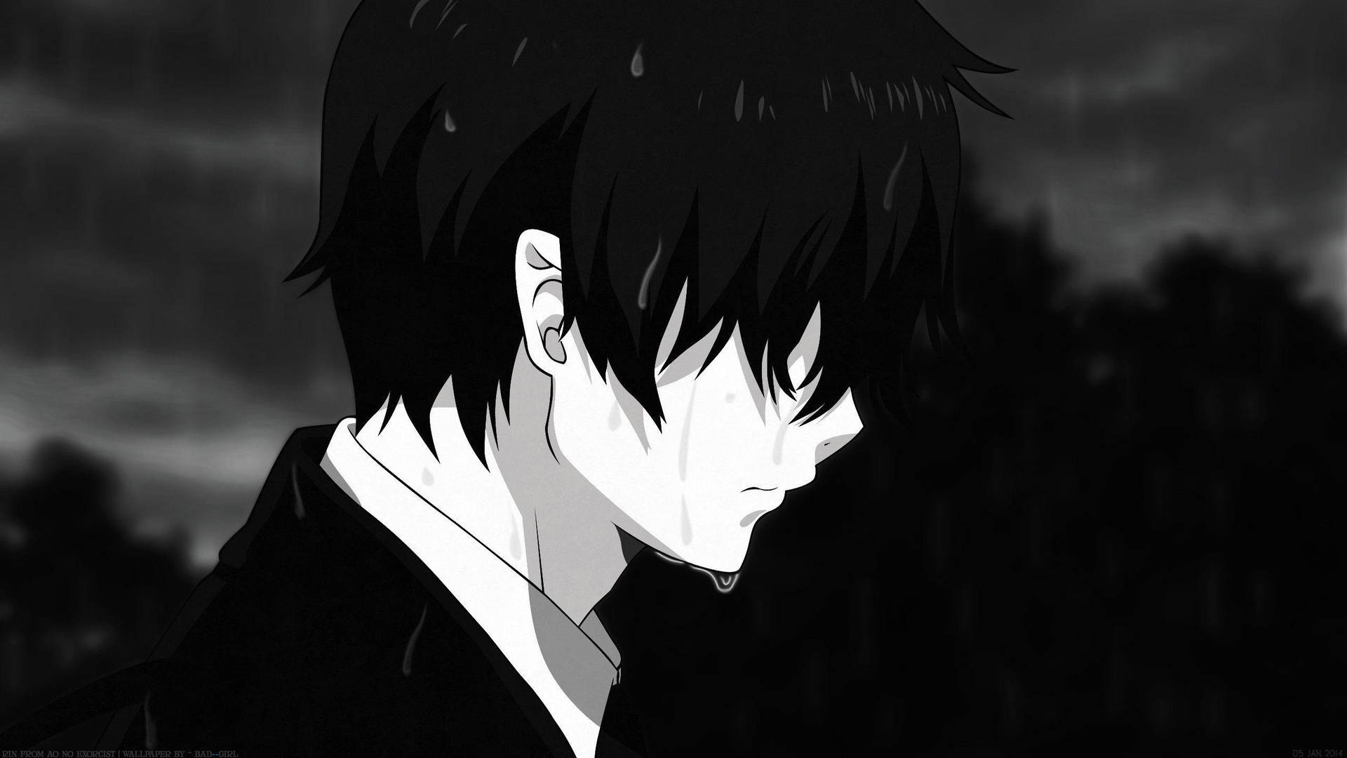 Black And White Anime Boy Good Pfp Background