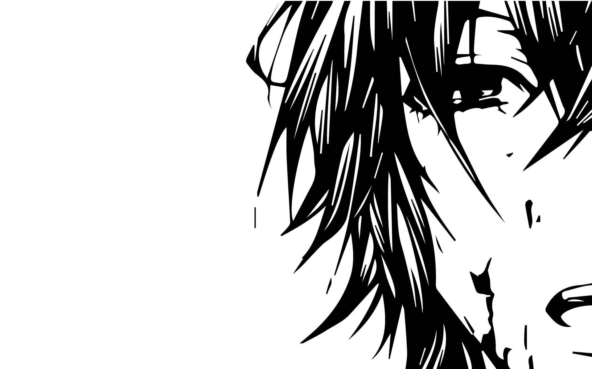 Black And White Anime Boy Half Background