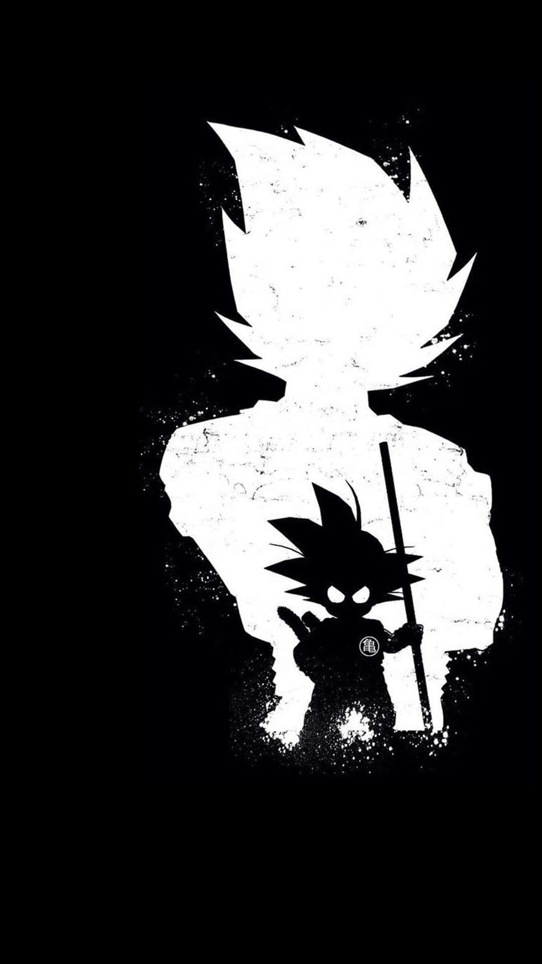 Black And White Anime Pfp Of Goku Background