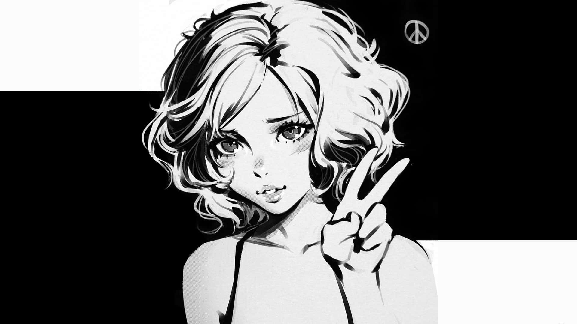 Black And White Anime Pfp Of Paz Andrade Background