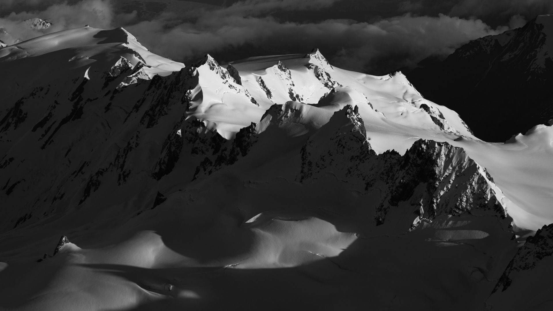 Black And White Art Mountains Background
