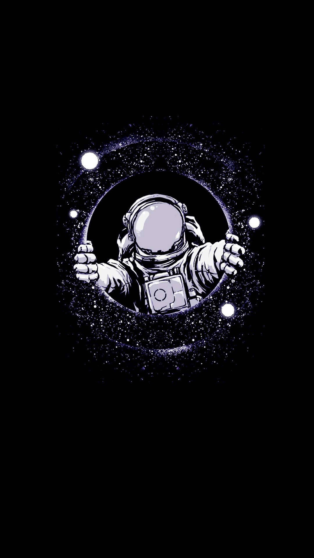 Black And White Astronaut Getting Inside Art Background