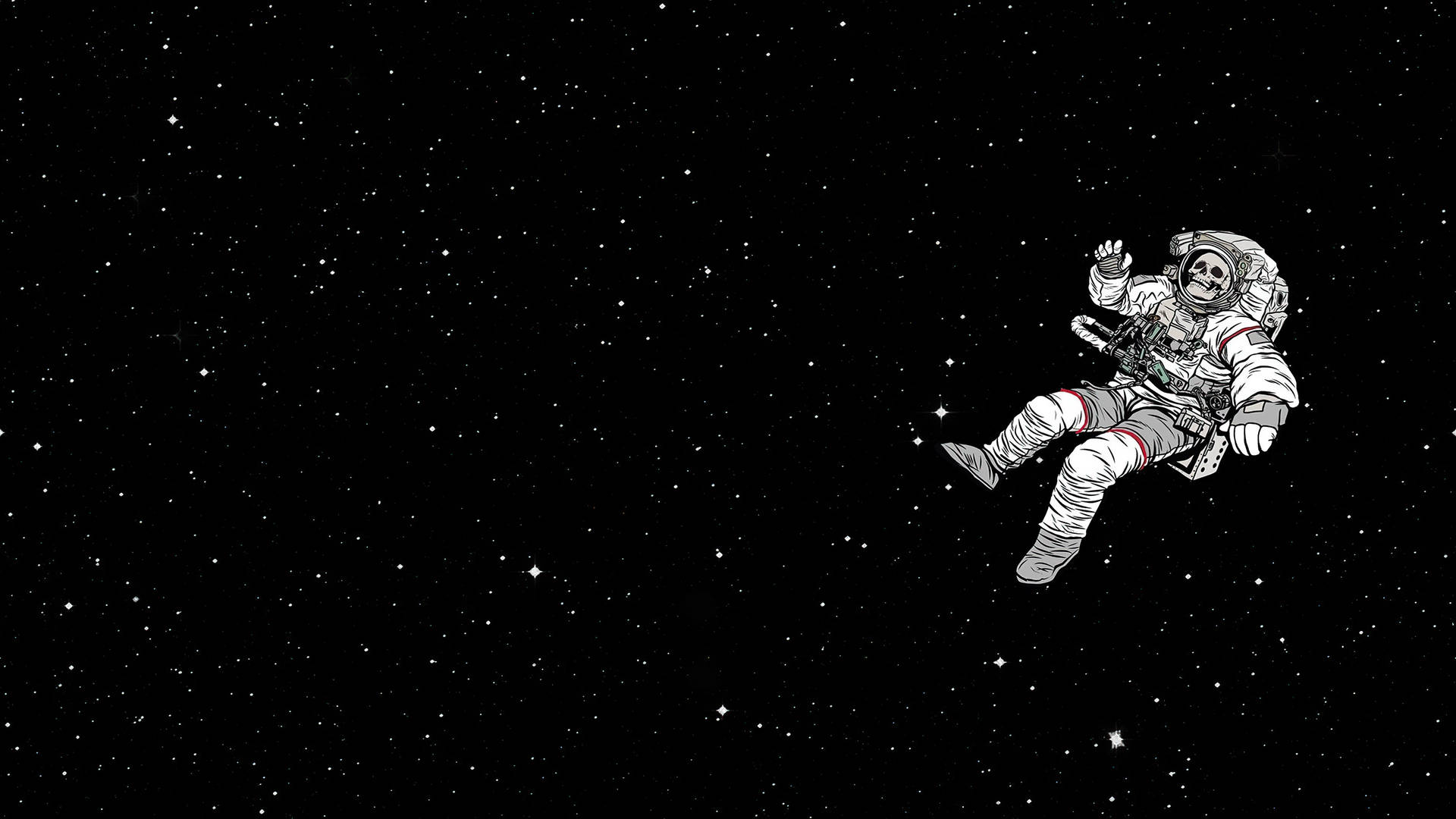 Black And White Astronaut Landscape Floating Art Background