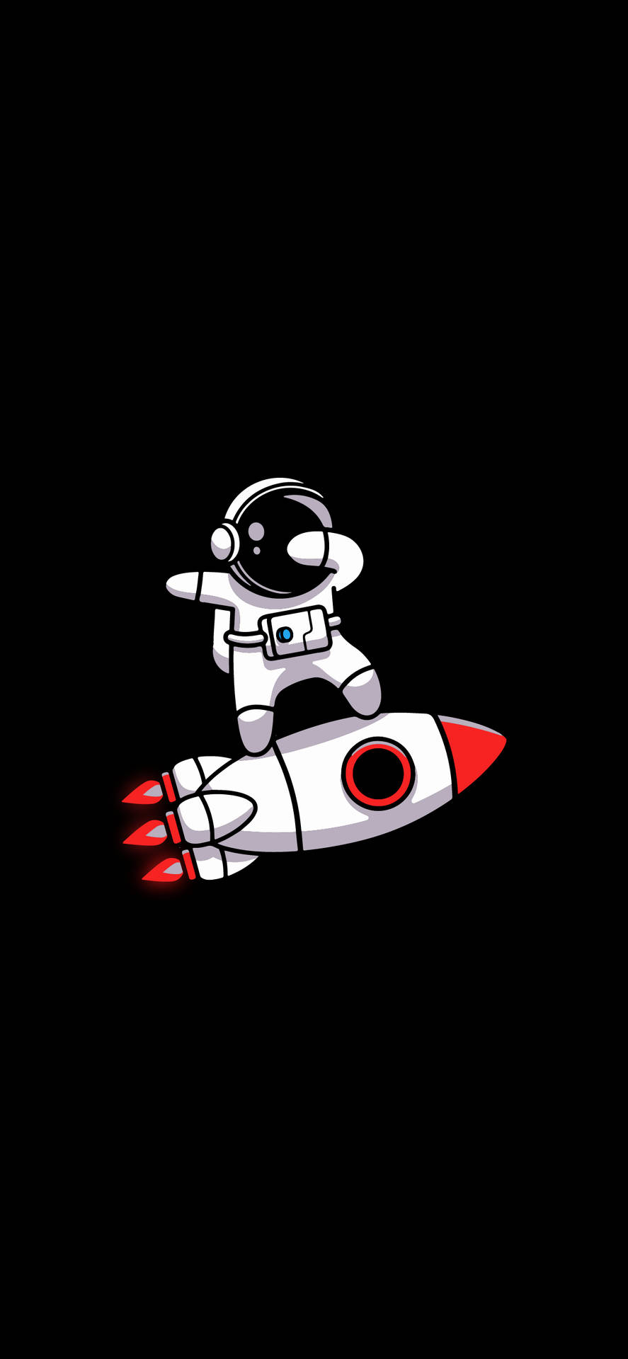 Black And White Astronaut Mini Cartoon Art Background