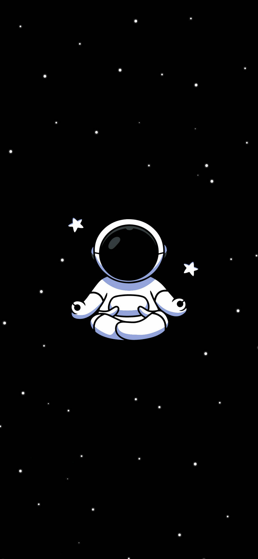 Black And White Astronaut Relaxing Yoga Background