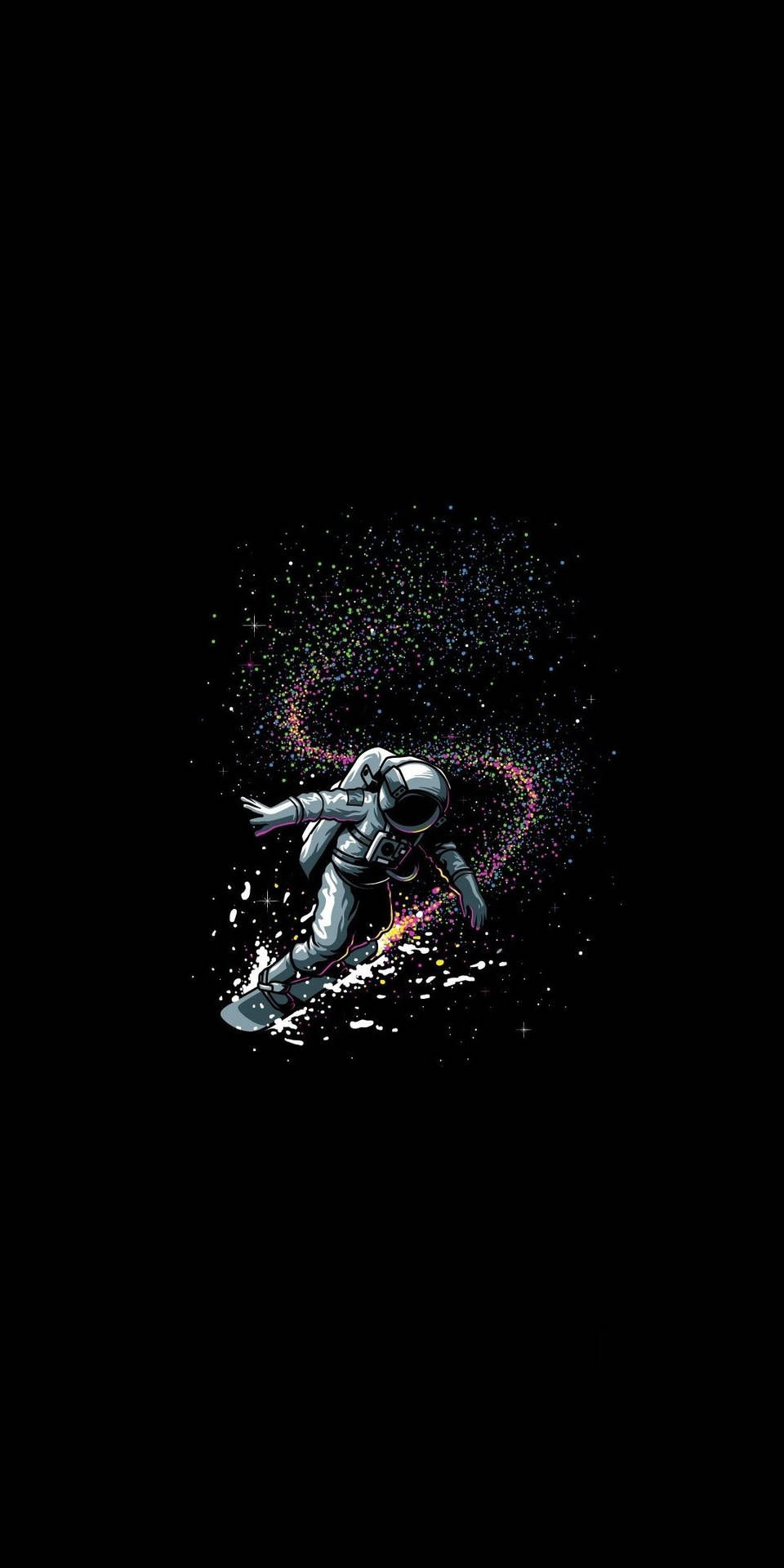 Black And White Astronaut Skate Art Portrait Background