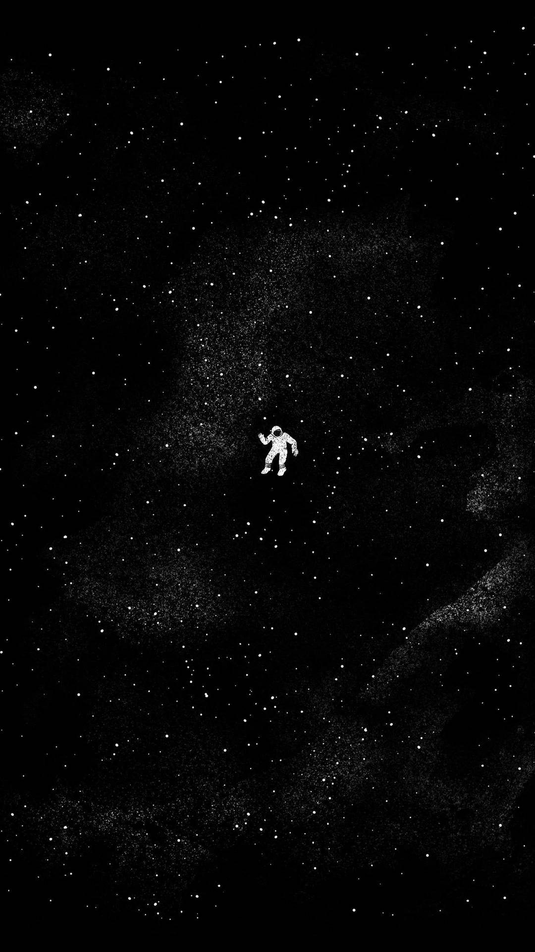 Black And White Astronaut Starry Space Art Background