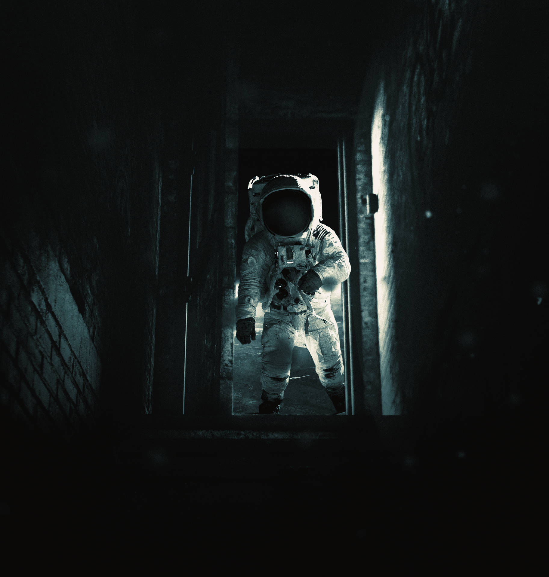 Black And White Astronaut Suit Gear Background