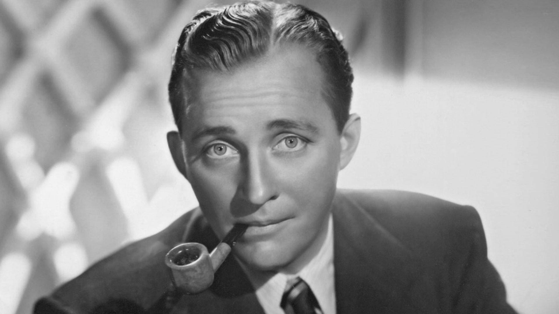 Black And White Bing Crosby Smoking Background