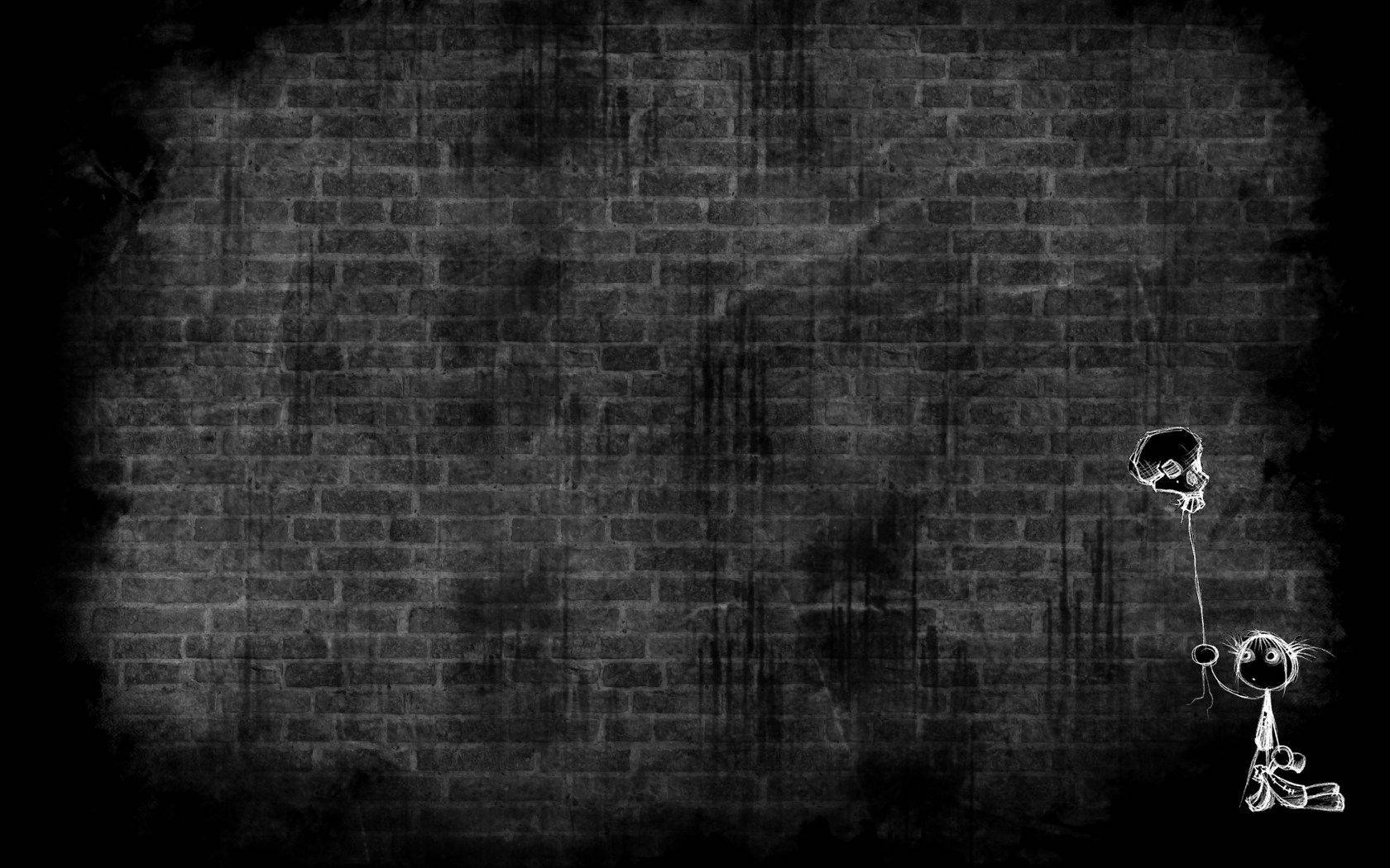 Black And White Brick Wall Background