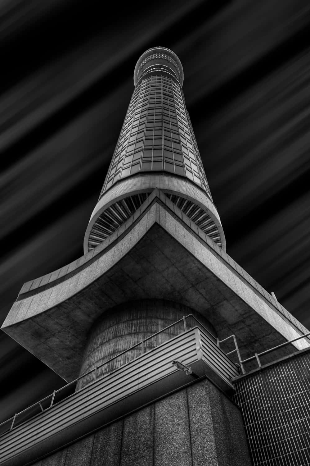 Black And White Bt Tower Phone Background