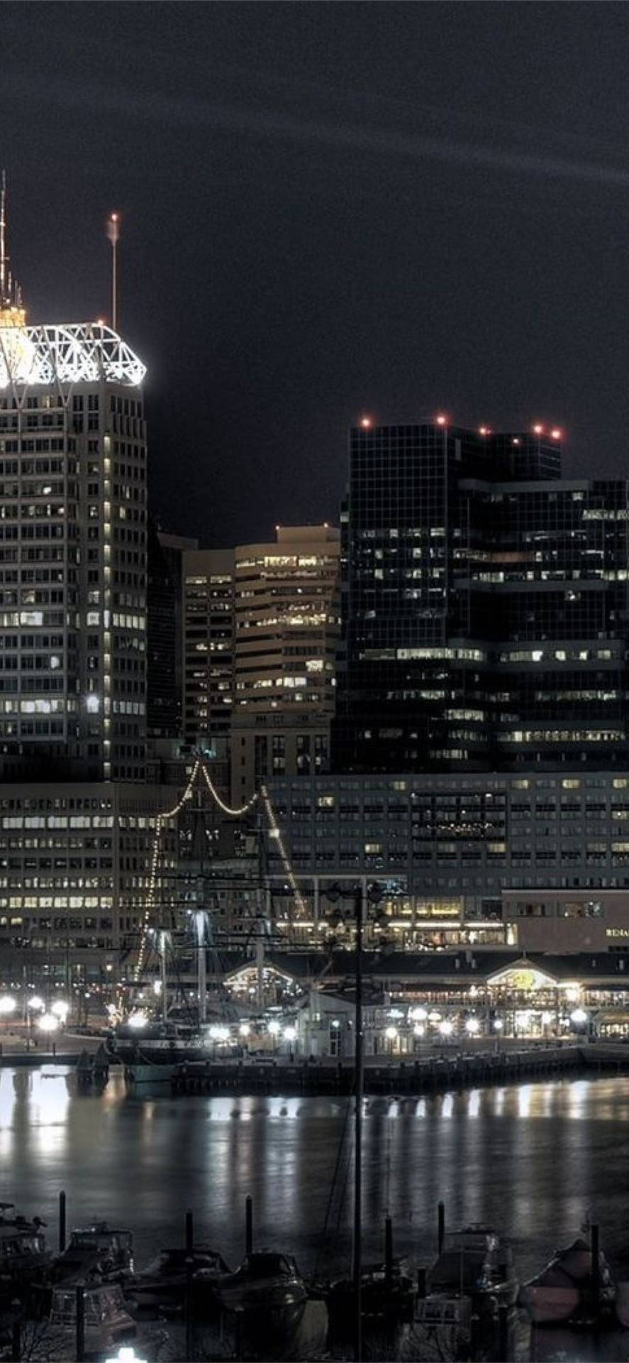 Black And White Buildings In Baltimore Background