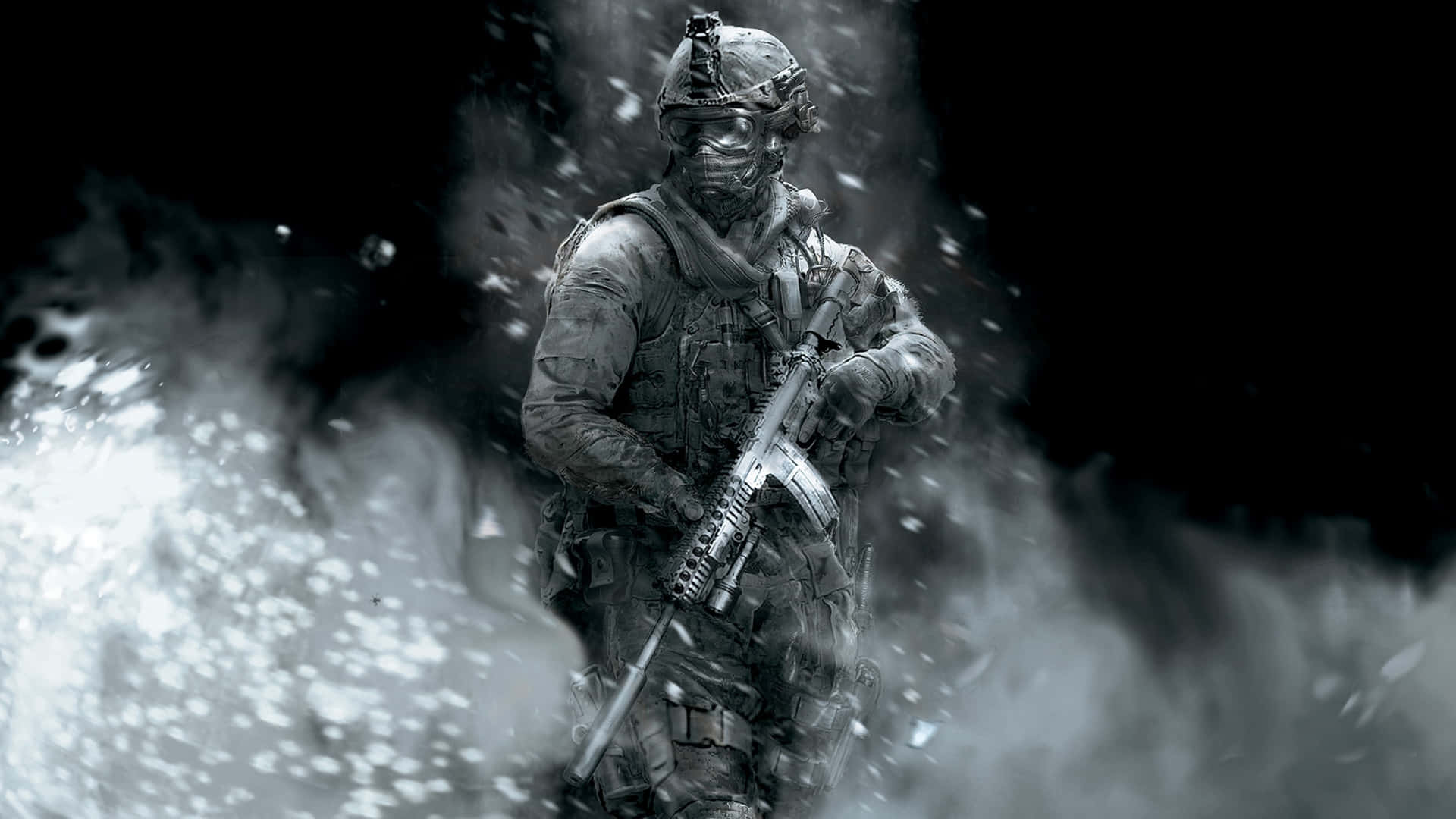 Black And White Call Of Duty Full Hd Wallpaper Background