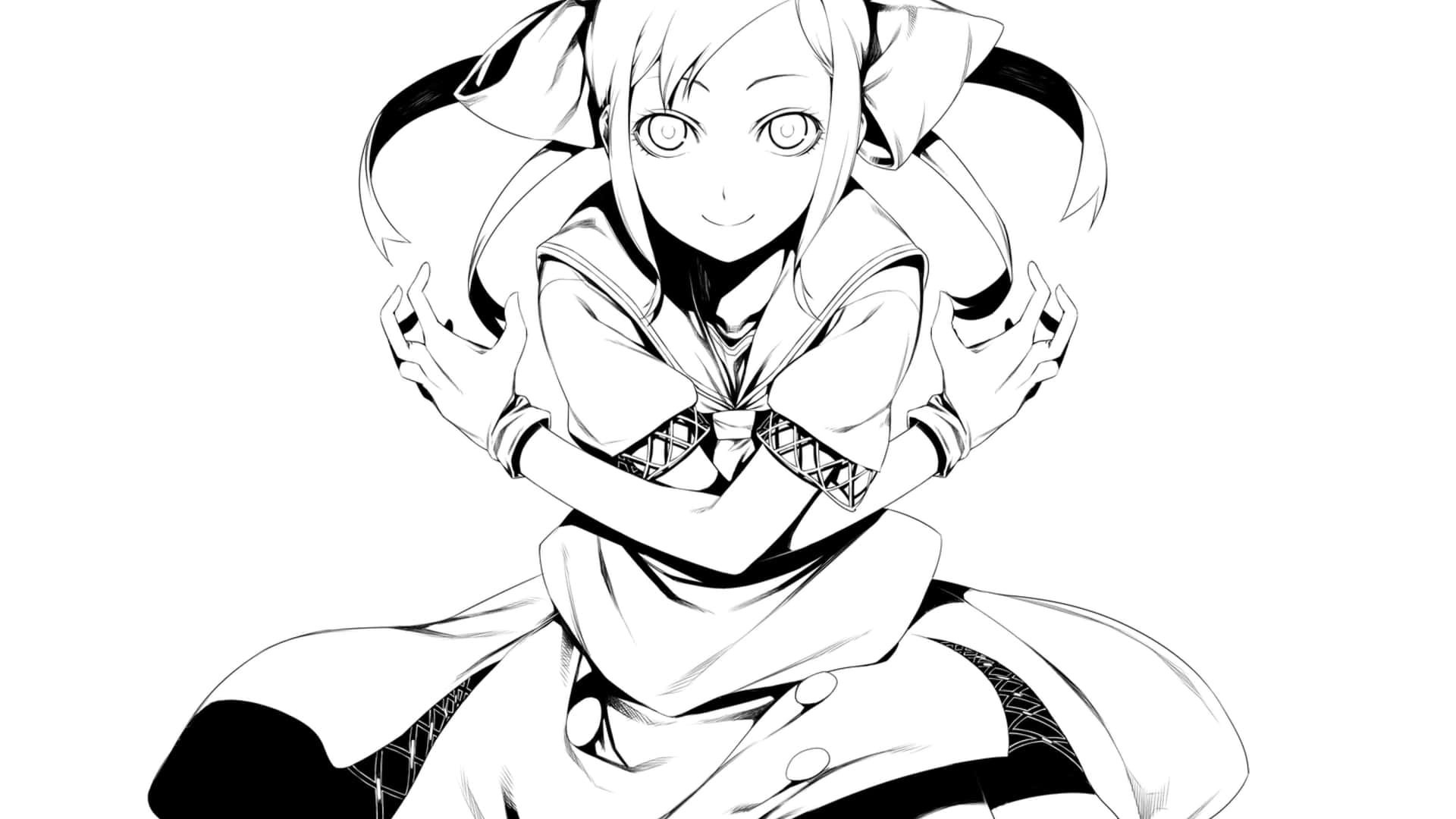 Black And White Cartoon Feline In An Evening Gown Background