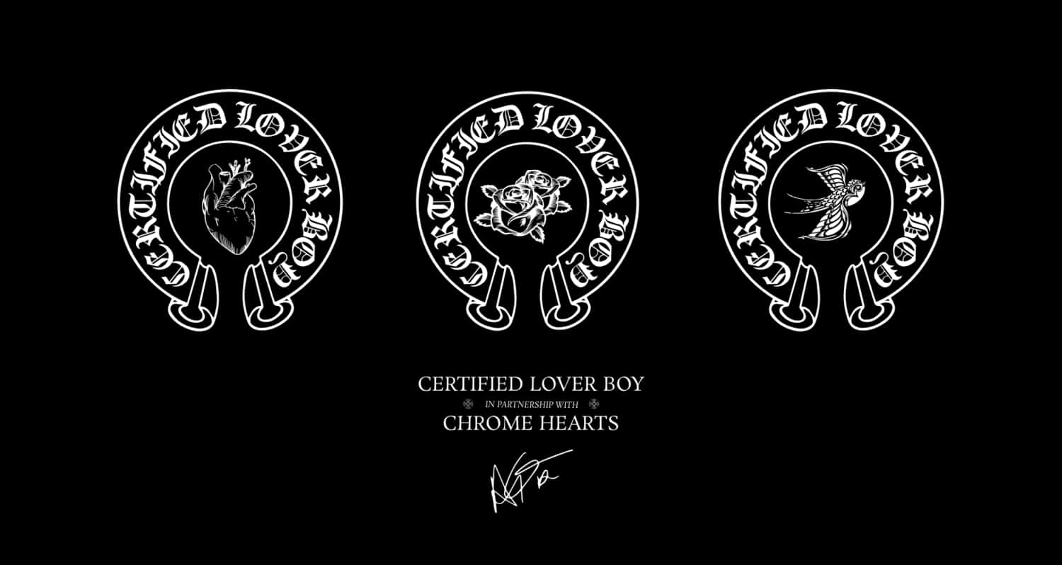 Black And White Certified Lover Boy Logo Background