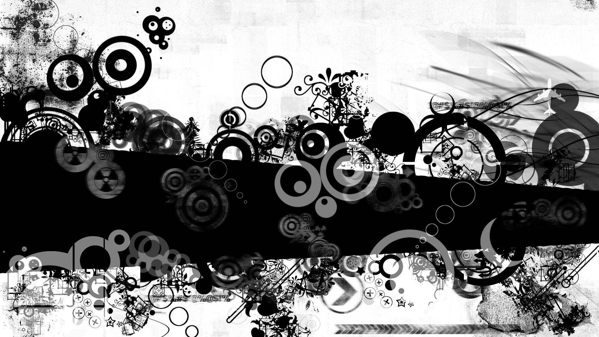 Black And White Circles Abstract Background