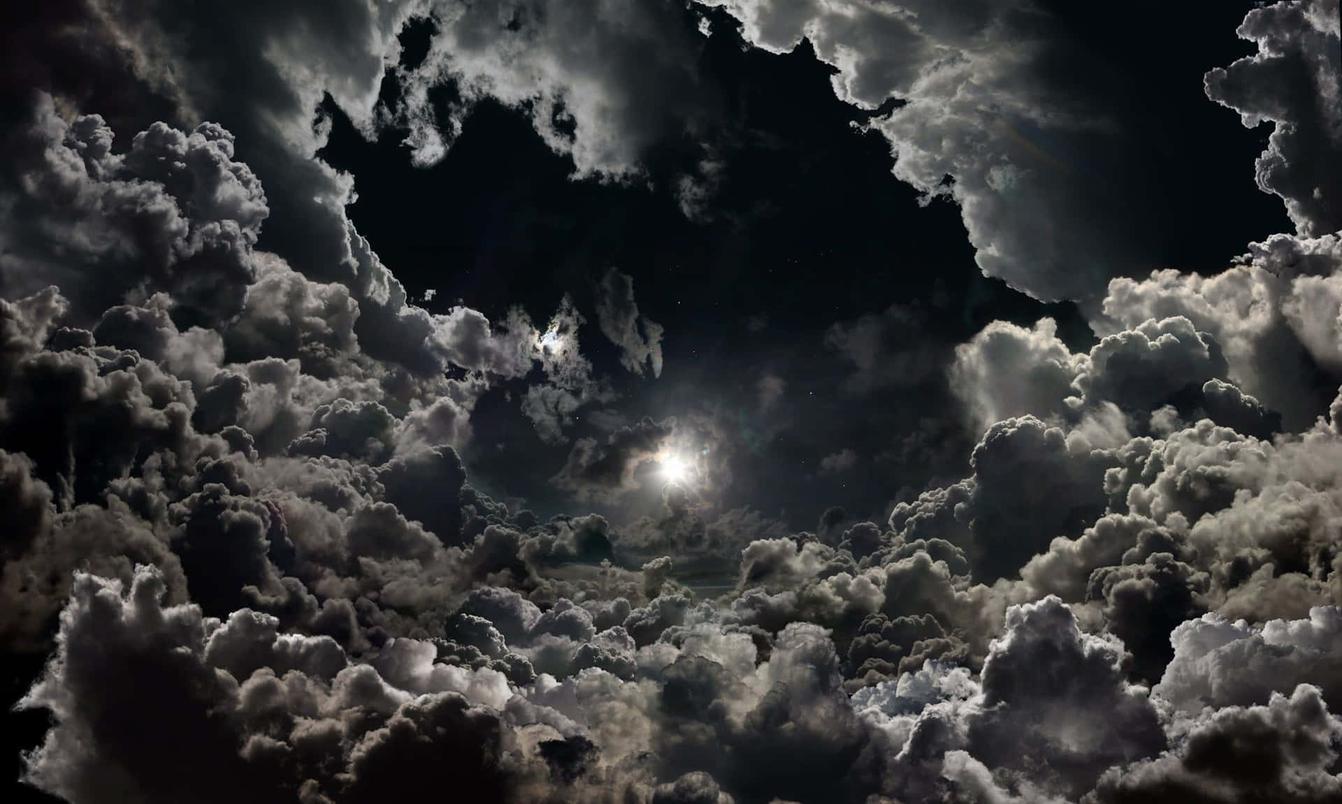 Black And White Cloud Dark Side Background