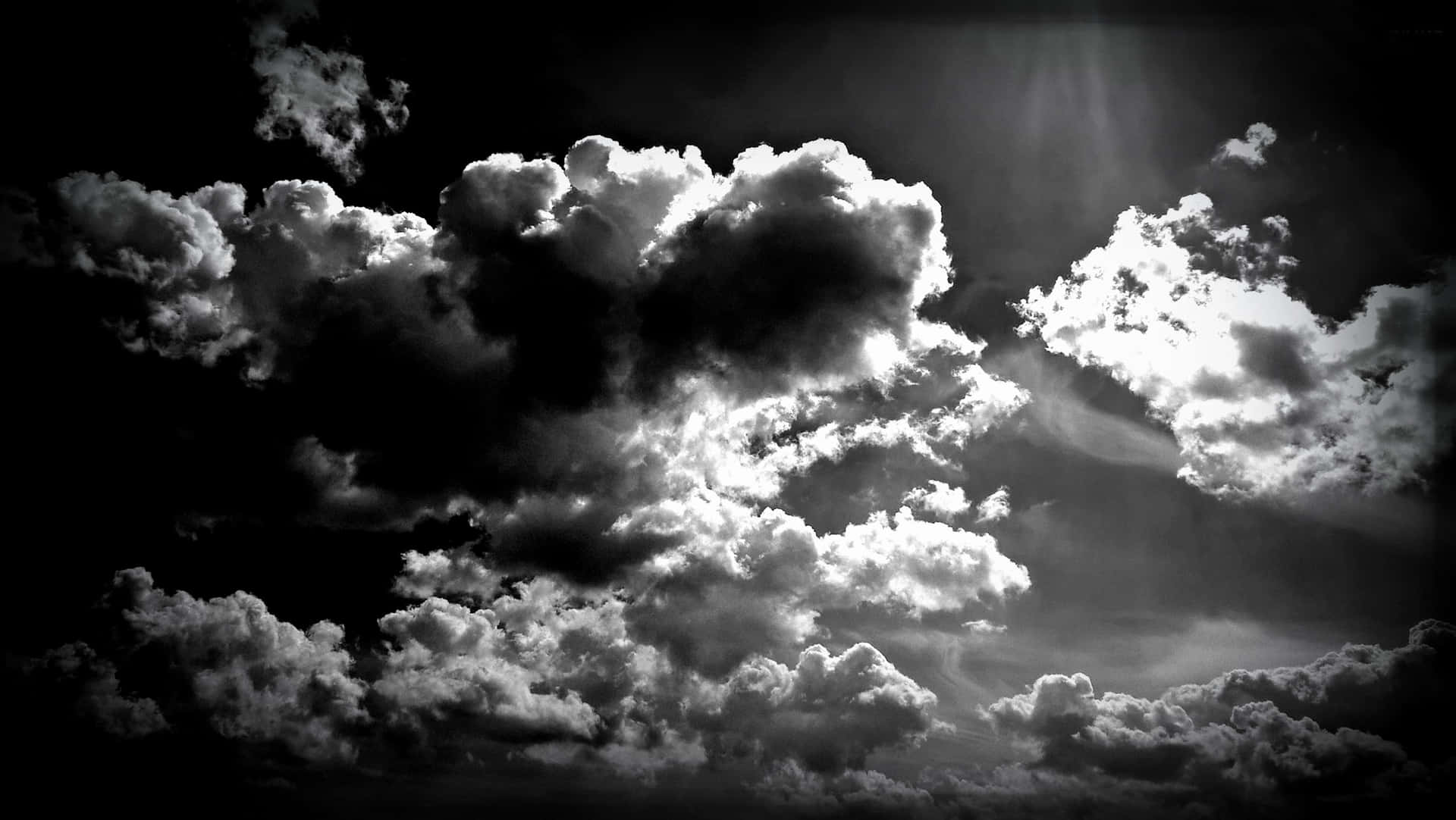 Black And White Cloud Glimpse Of Light Background