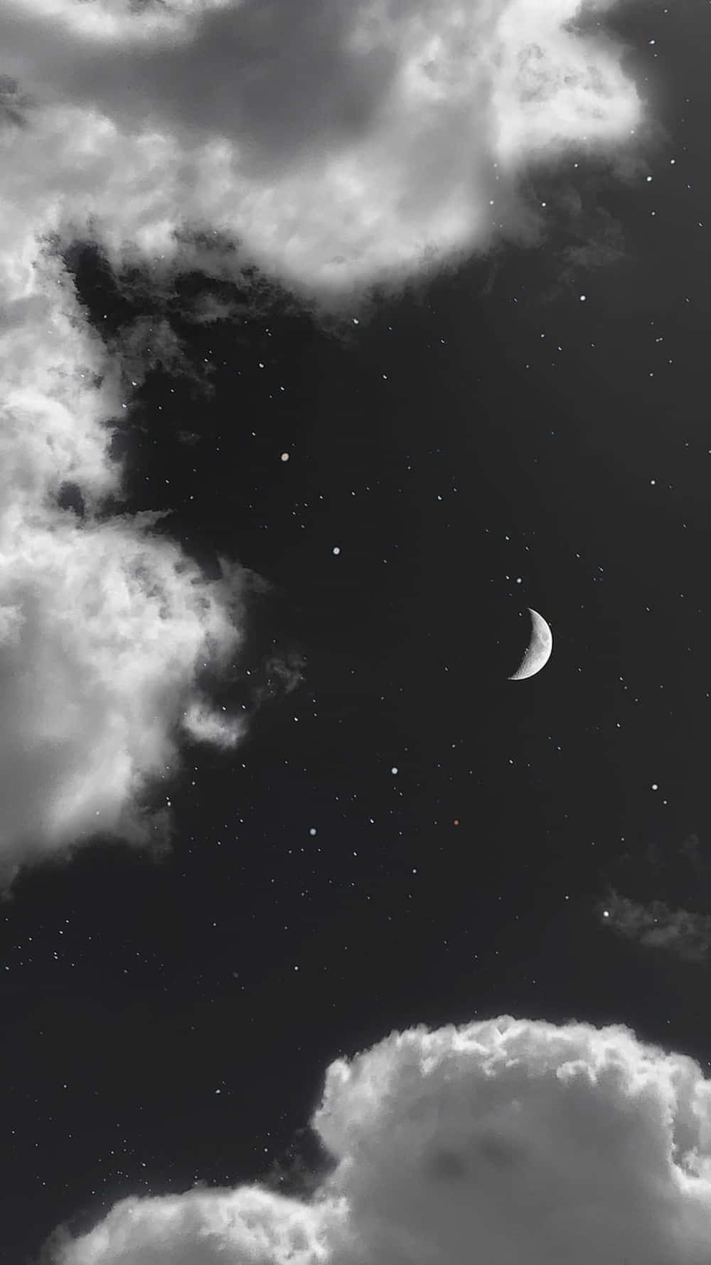 Black And White Cloud Night Sky Background