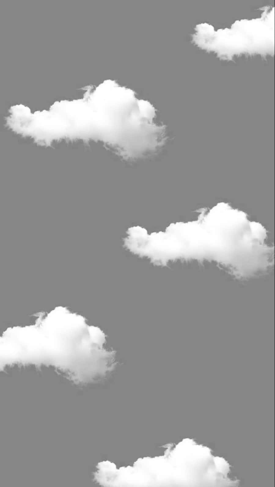 Black And White Clumps Of Clouds Background