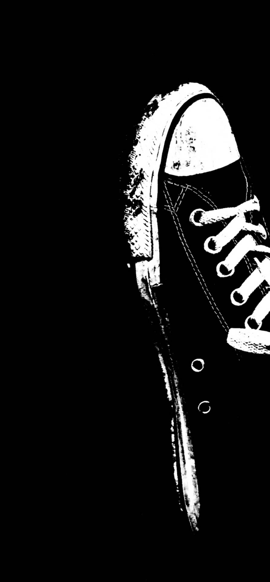 Black And White Converse Cartoon Sneaker Background