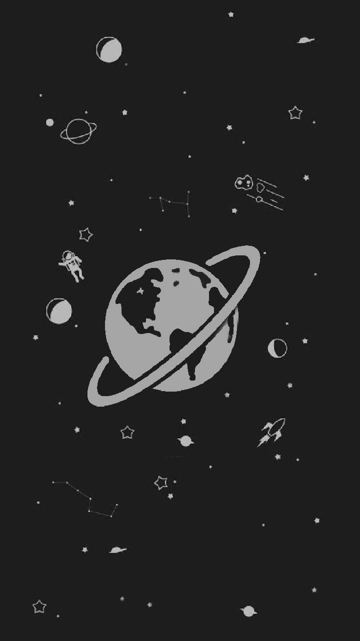 Black And White Cosmos Art Background