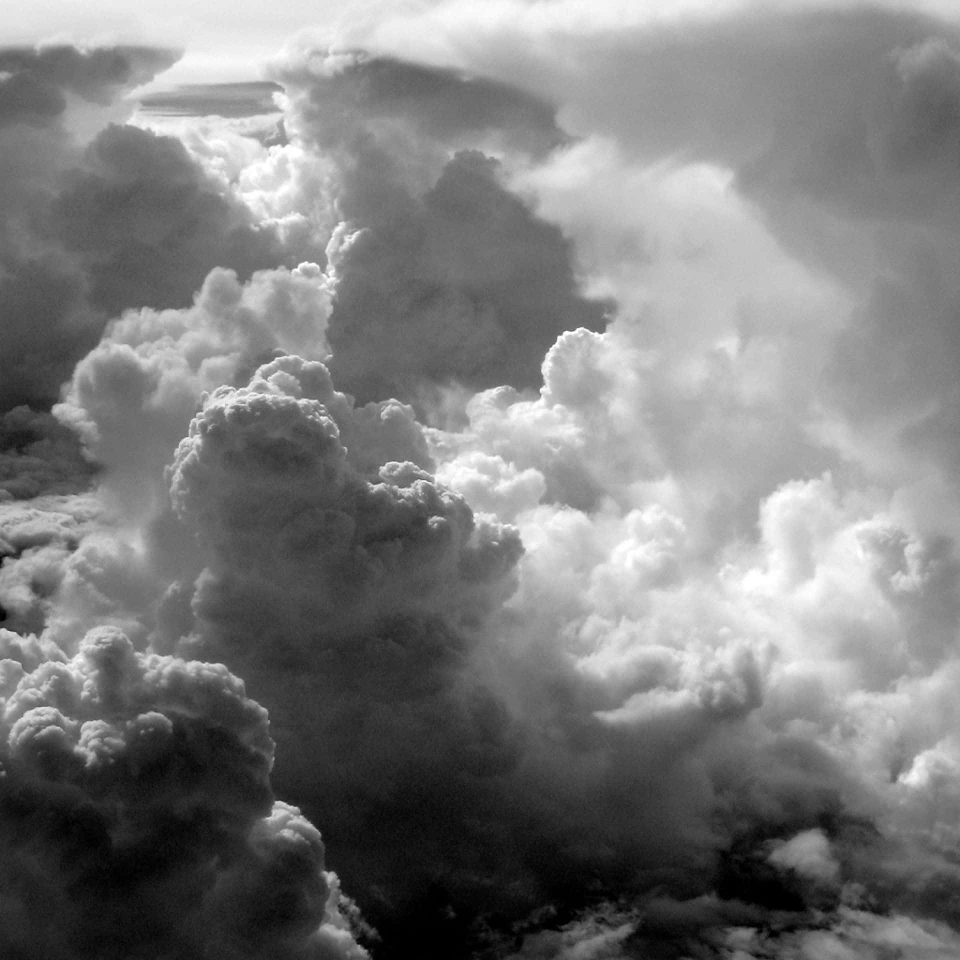 Black And White Cotton-like Cloud Background