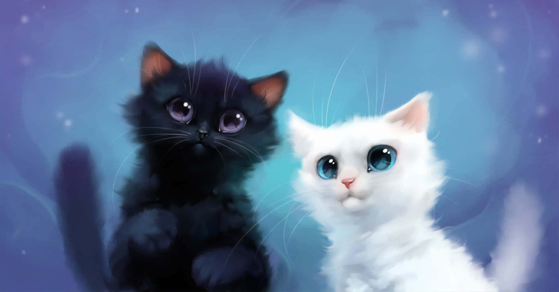Black And White Cute Kitties Background