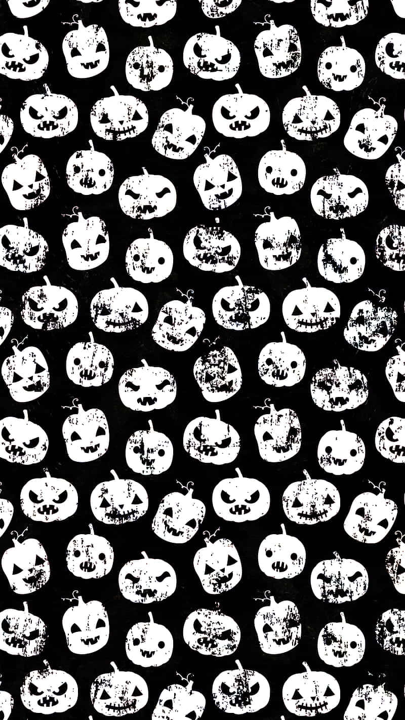 Black And White Cute Pumpkin Iphone Background